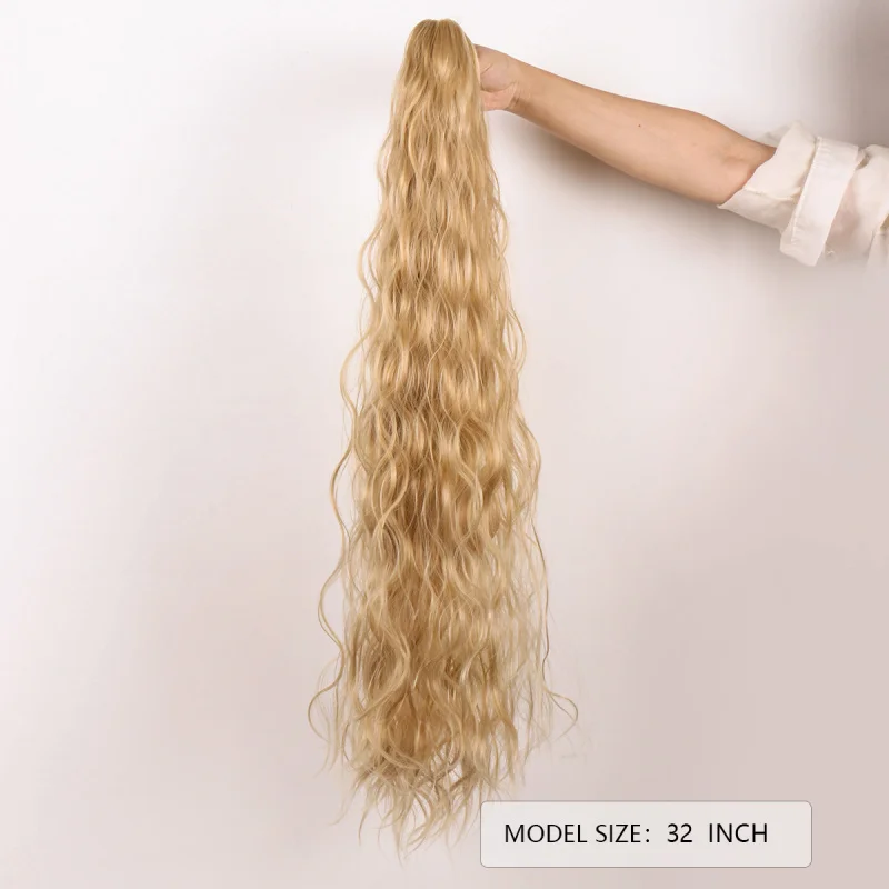 Women's fluffy flowing ponytail clip-on wig, easy to secure and won't fall off even when vigorously shaken view 4