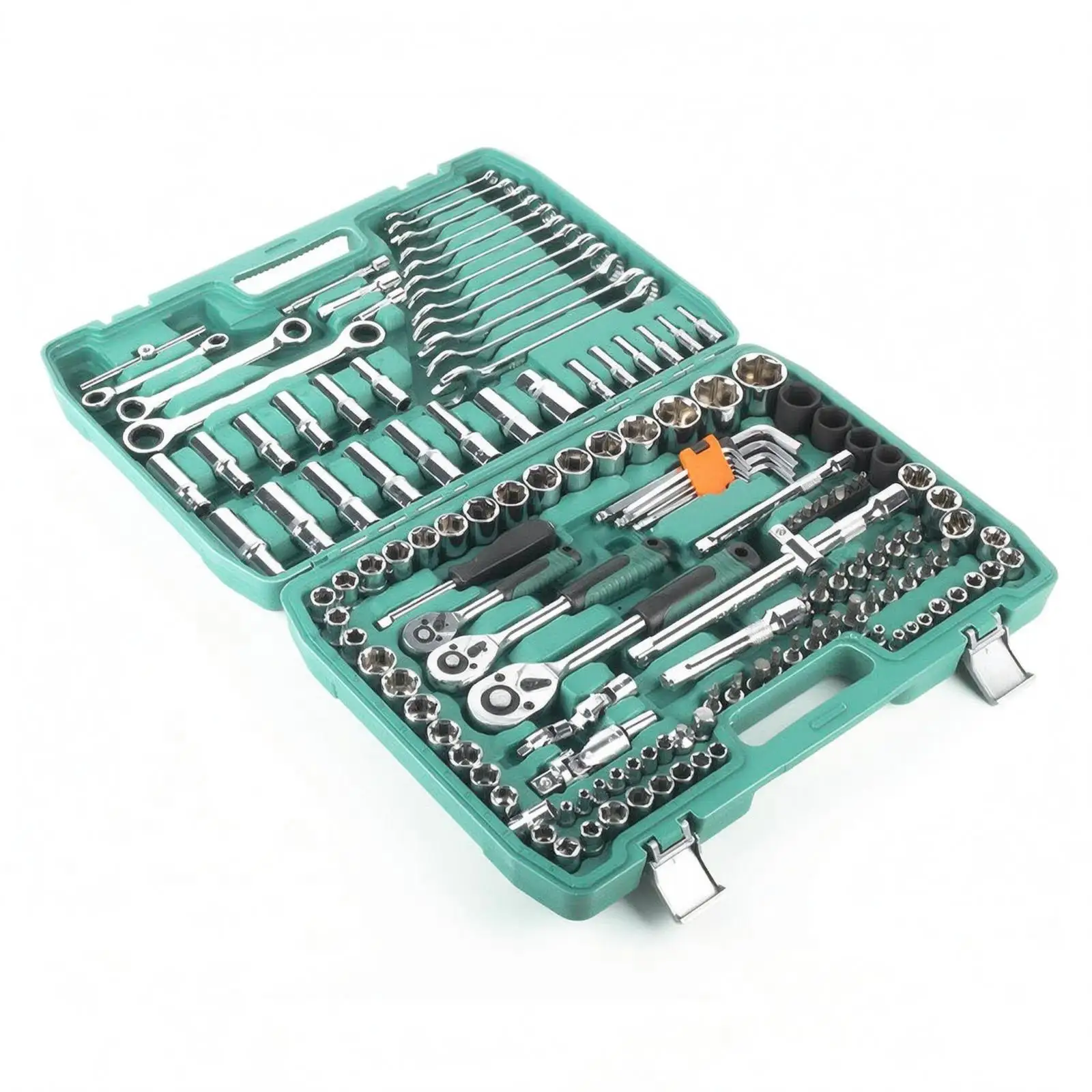 Ratchet Socket Wrench Set 151 Piece Chrome Vanadium Steel Complete Car Tool Kit with Extension Bars for Mechanic Workshop