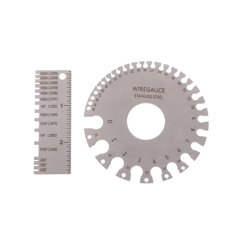 1 Pc 0-36 Round AWG SWG Wire Gauge Thickness Ruler Gauge Diameter Stainless Steel Measurer Tool Welding Inspection Wire Gauge