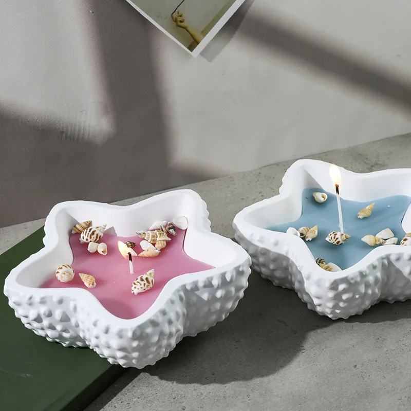 Fai da te stella marina candela tazza stampo in Silicone portacandele ornamento resina di gesso stampo epossidico artigianato domestico decorazione strumenti di stoccaggio