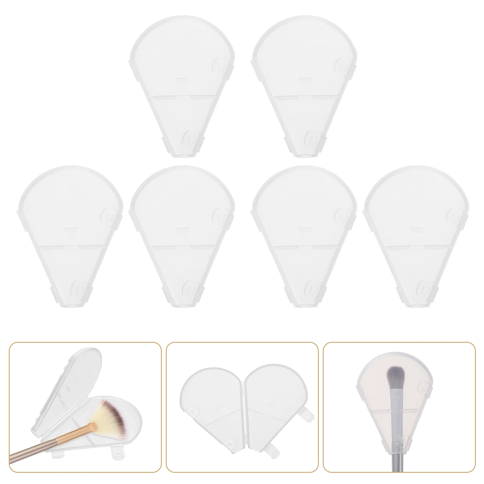 

10 Pcs Bristle Cover Makeup Brushes Supplies Protector Protective Case Lid Plastic Travel Cosmetics