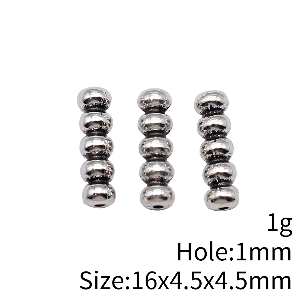 WYSIWYG 20pcs 16x4.5x4.5mm Antique Silver Color Small Hole Beads Spaced Beads For DIY Jewelry Making Handmade Jewelry Findings