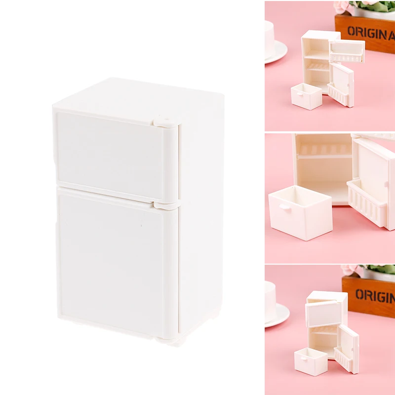 1Pcs Dollhouse Miniature Bench Refrigerator Toys Kitchen Home Furniture Decoration