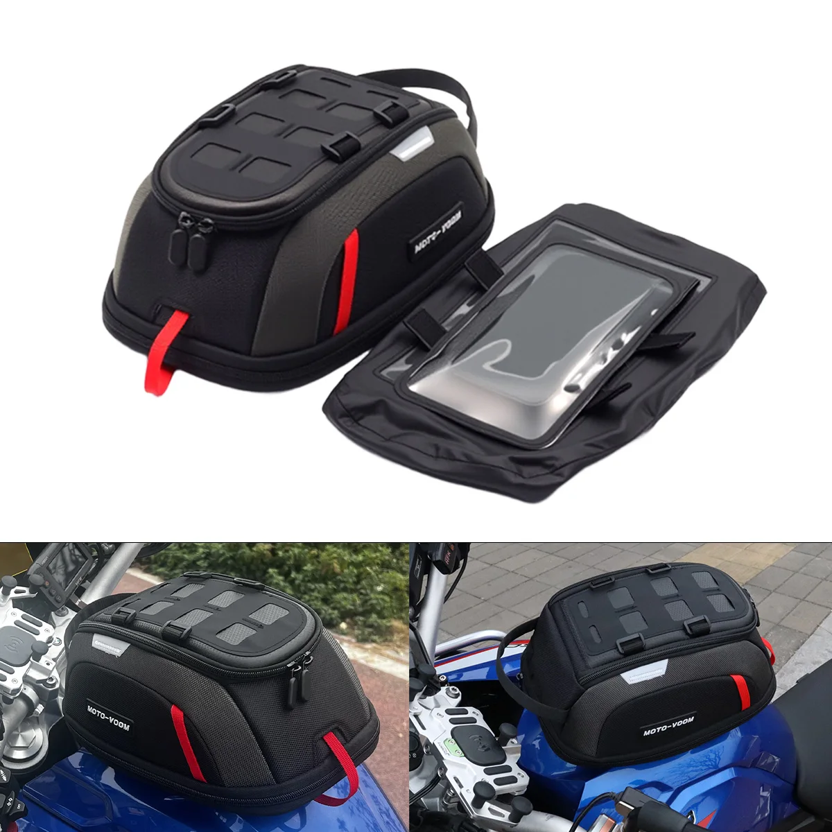 

Магнитная сумка на бак для мотоциклов R1200GS ADV, R1250GS, F850GS, F750GS, универсальная, черная, для карт, телефона и инструментов