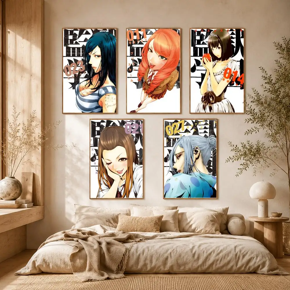 Prison School Anime Poster Self-adhesive Advanced Aesthetic Printing Paper Wall Art for Living Room Home Decor