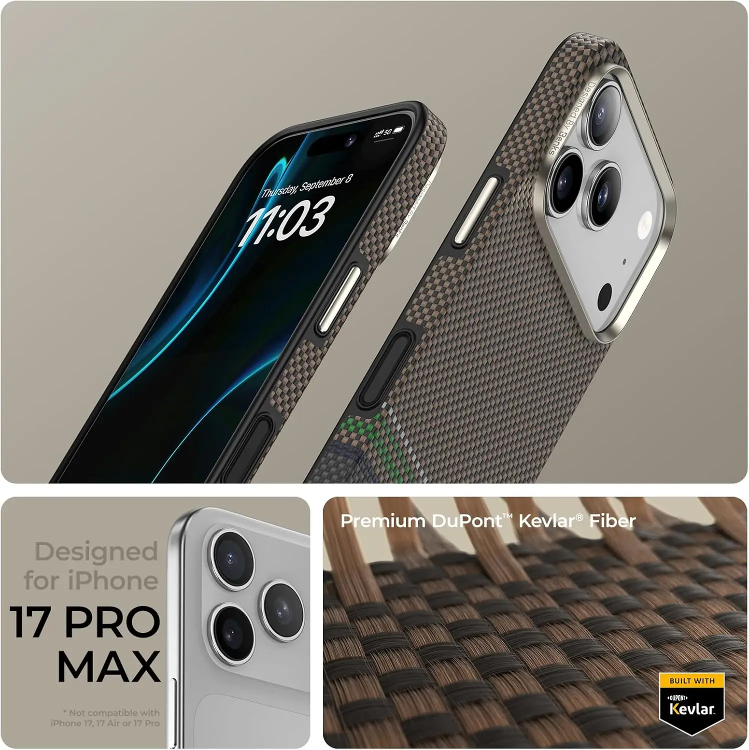 BENKS Dupont Kevlar Prestige ArmorPro  for iPhone 17 Pro Max Case,with Camera Control Button with Magsafe For iphone 17 pro case