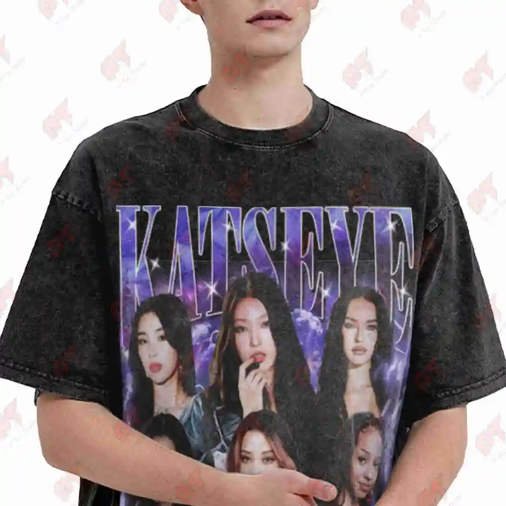 Kats Eye Bootleg Dreamwave Music Retro Pop Vintage Washed Tee Pure Cotton T-Shirt
