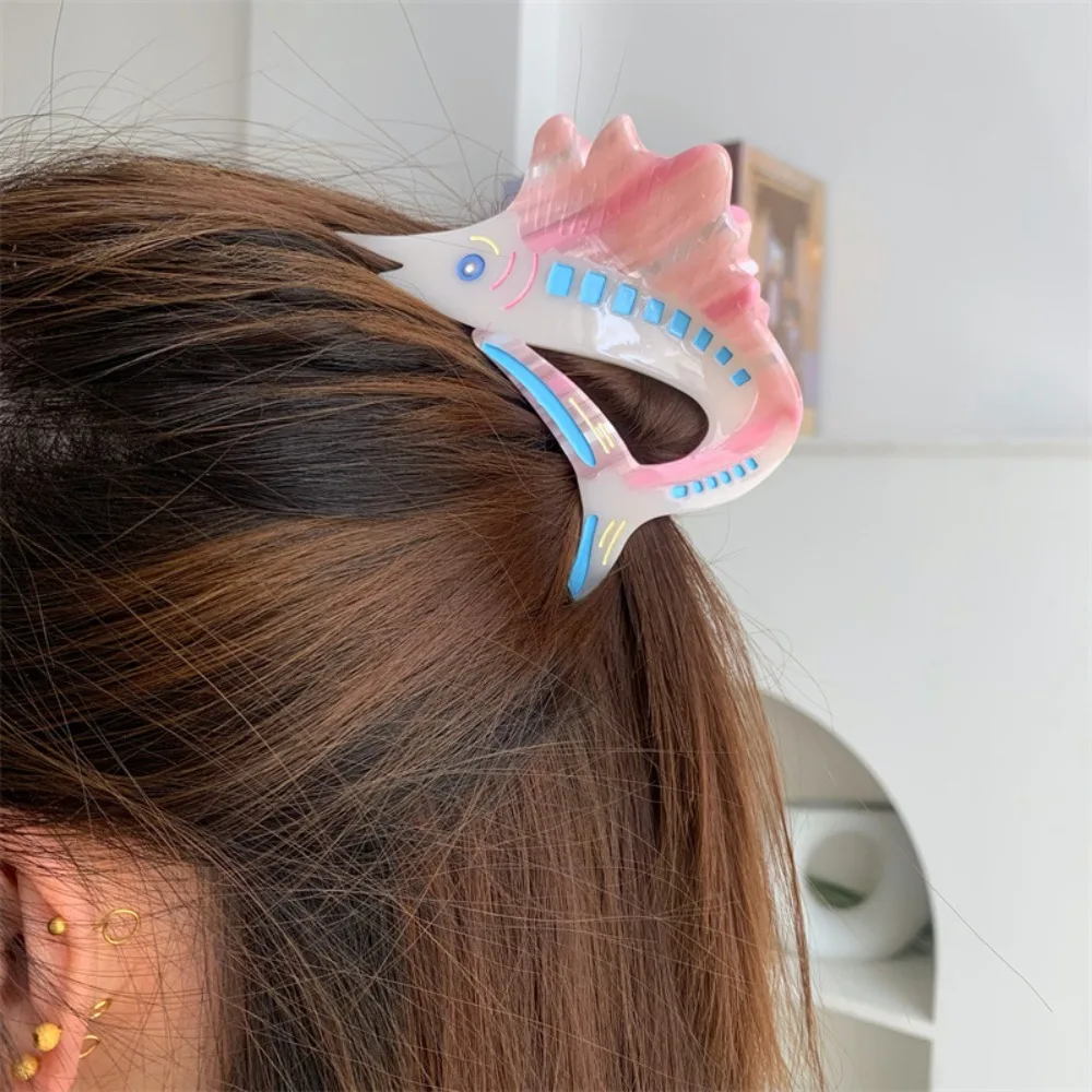 

Fish Tuna Hair Claw Sweet Korean Style Acetate Ocean Tunny Hair Clip Creative Acetic Acid Marine Organisms Shark Clip Girls