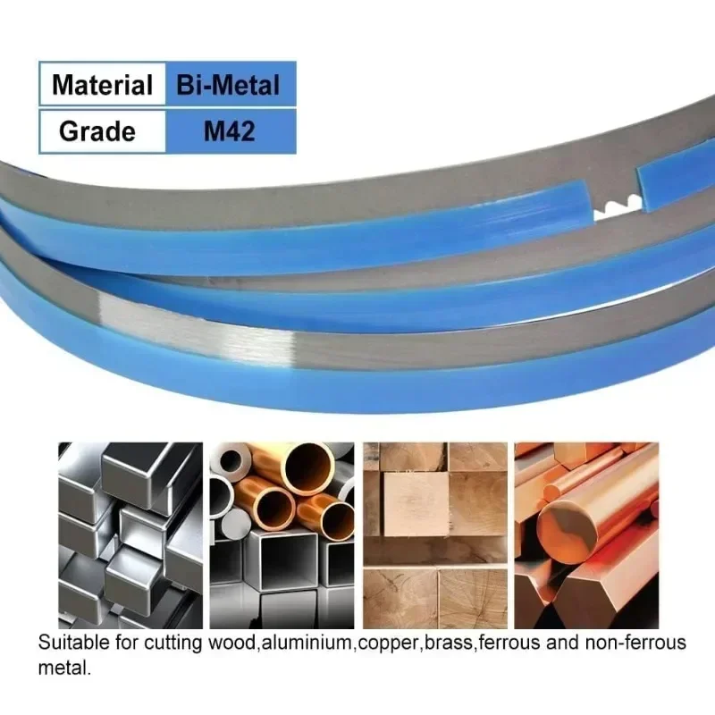 4pcs M42 Bi-Metall Bandsaw Blades 1140 Bi Metal Cutting Band Saw Blades 1140mm 13 0.65mm 8/12 TPI 10/14 TPI 14/18 TPI