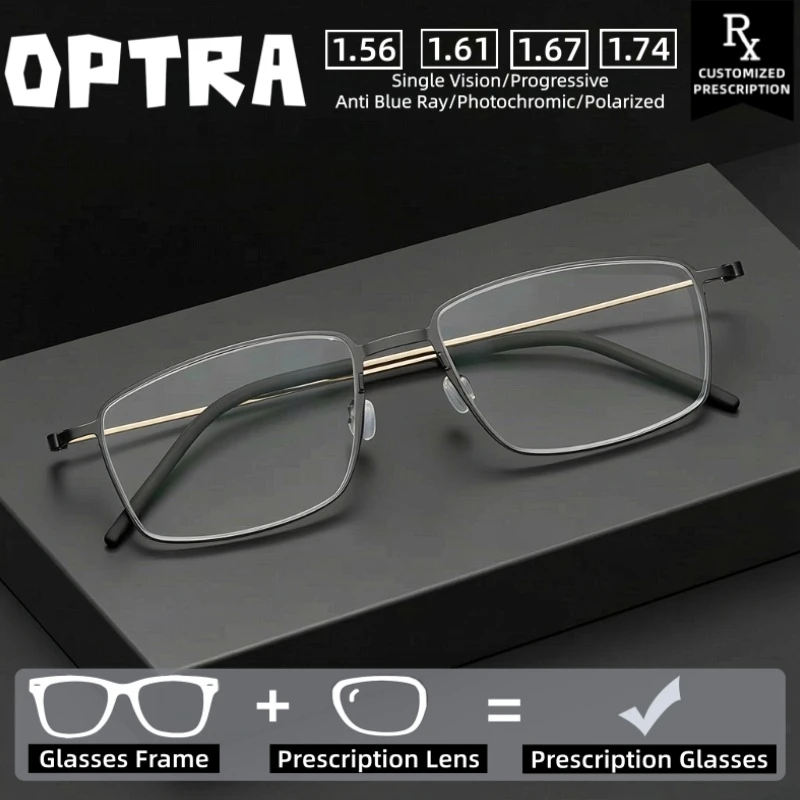 

OPTRA Customized Frame Sizes Ultralight Photochromic Myopia Eyeglasses Anti Blue Ray Glasses Custom Prescription Optical Eyewear