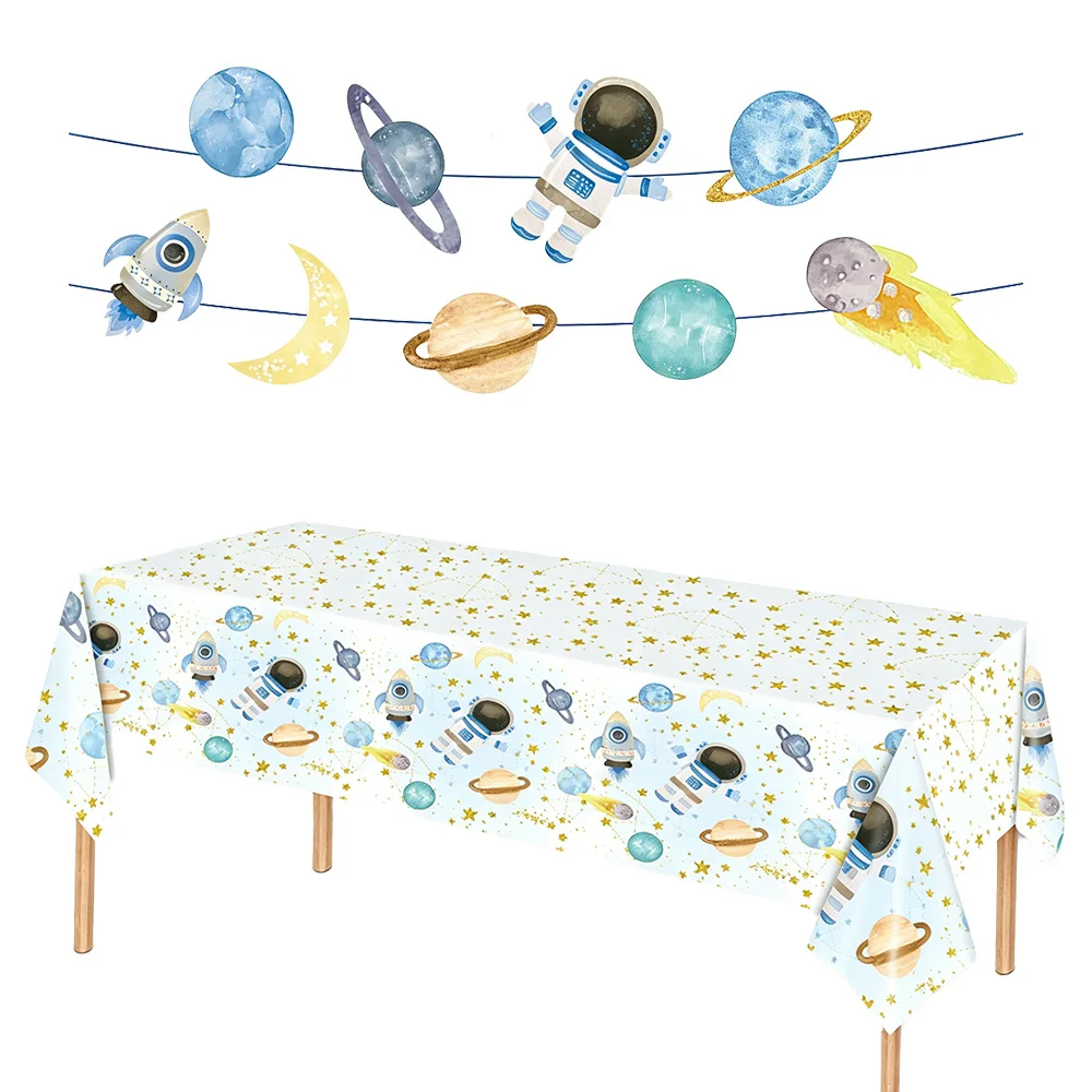 Universum Weltraum Planeten Astronauten Party Deko Astronauten Tischdecke Planeten Banner Kinder Jungen Geburtstag Gastgeschenk Weltraum Party Dekoration