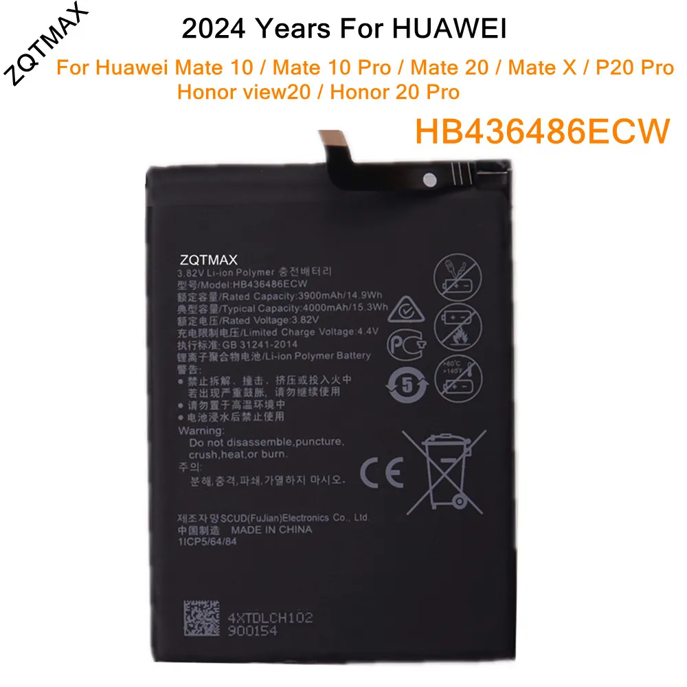 HB436486ECW Battery For Huawei Honor 20 Pro Mate 10 Pro /Mate X /Mate 10 /Mate 20 P20 Pro Honor view20 AL00 L09 L29 TL00 Phone