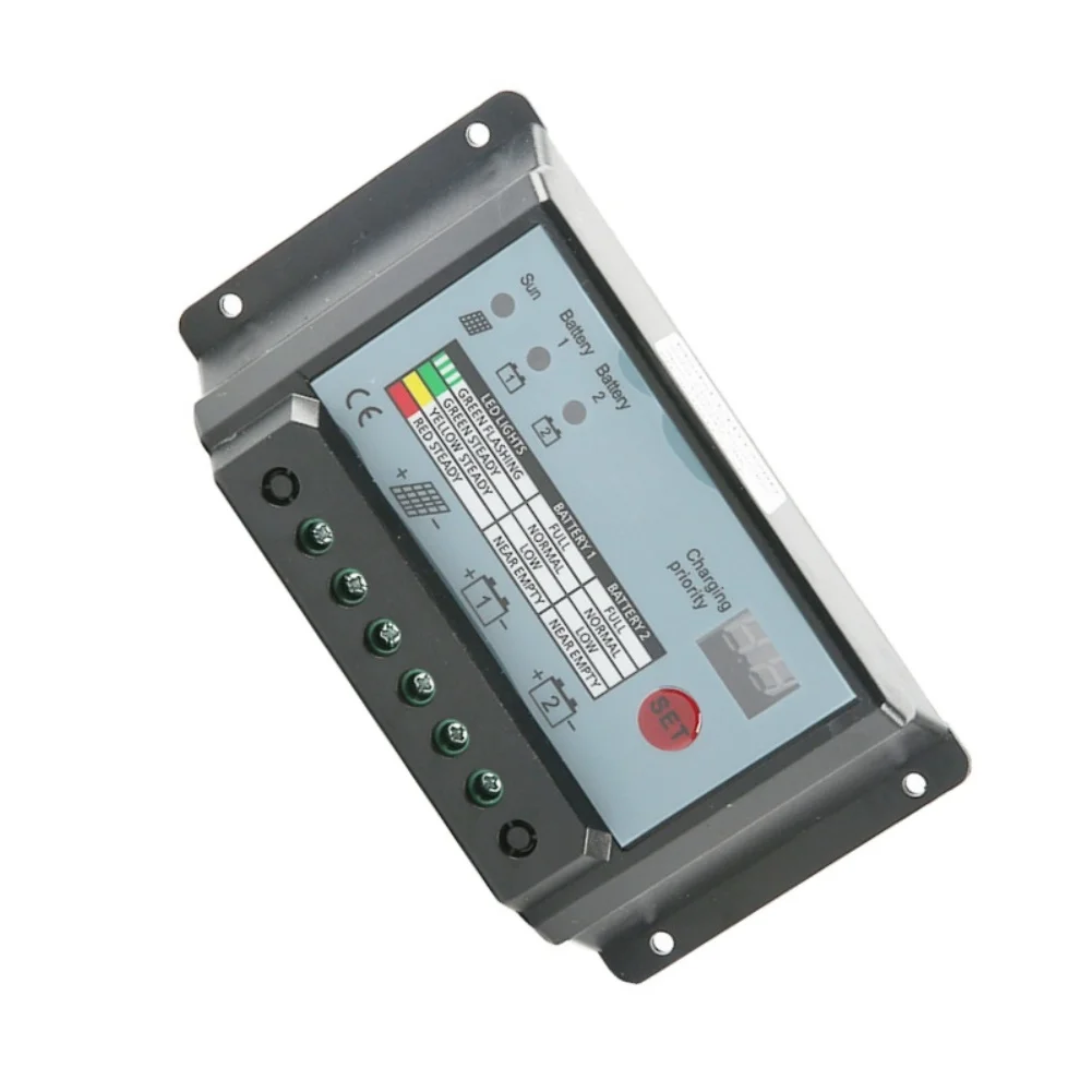 Solar Charge Controller for Dual For Battery 12V 24V 10A 20A 30A Compatible with Sealed Gel Flooded Types for RV Use