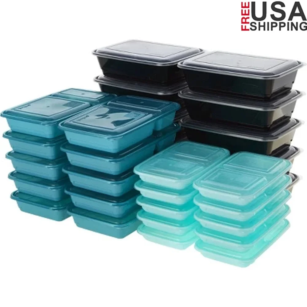 

Meal Prep Container Set with Lids Multisize 60pcs Meal and Snack Storage Microwave Dishwasher Safe Portion Control Guide