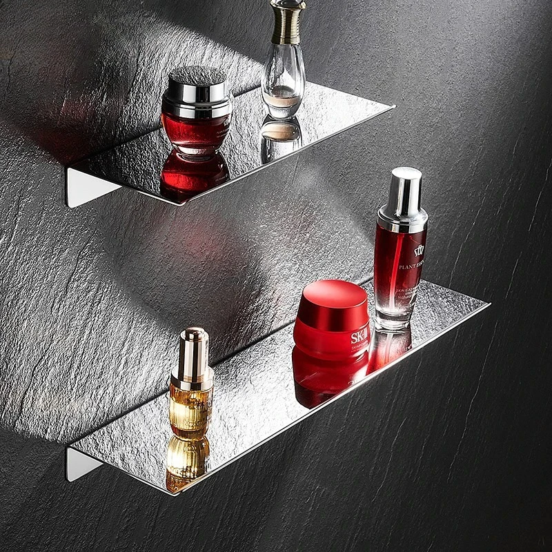 Wall Mounted Bathroom Shelf Rectangular 304 Stainless Steel Multi Layer Toilet Storage Organizer for Washstand Family Use