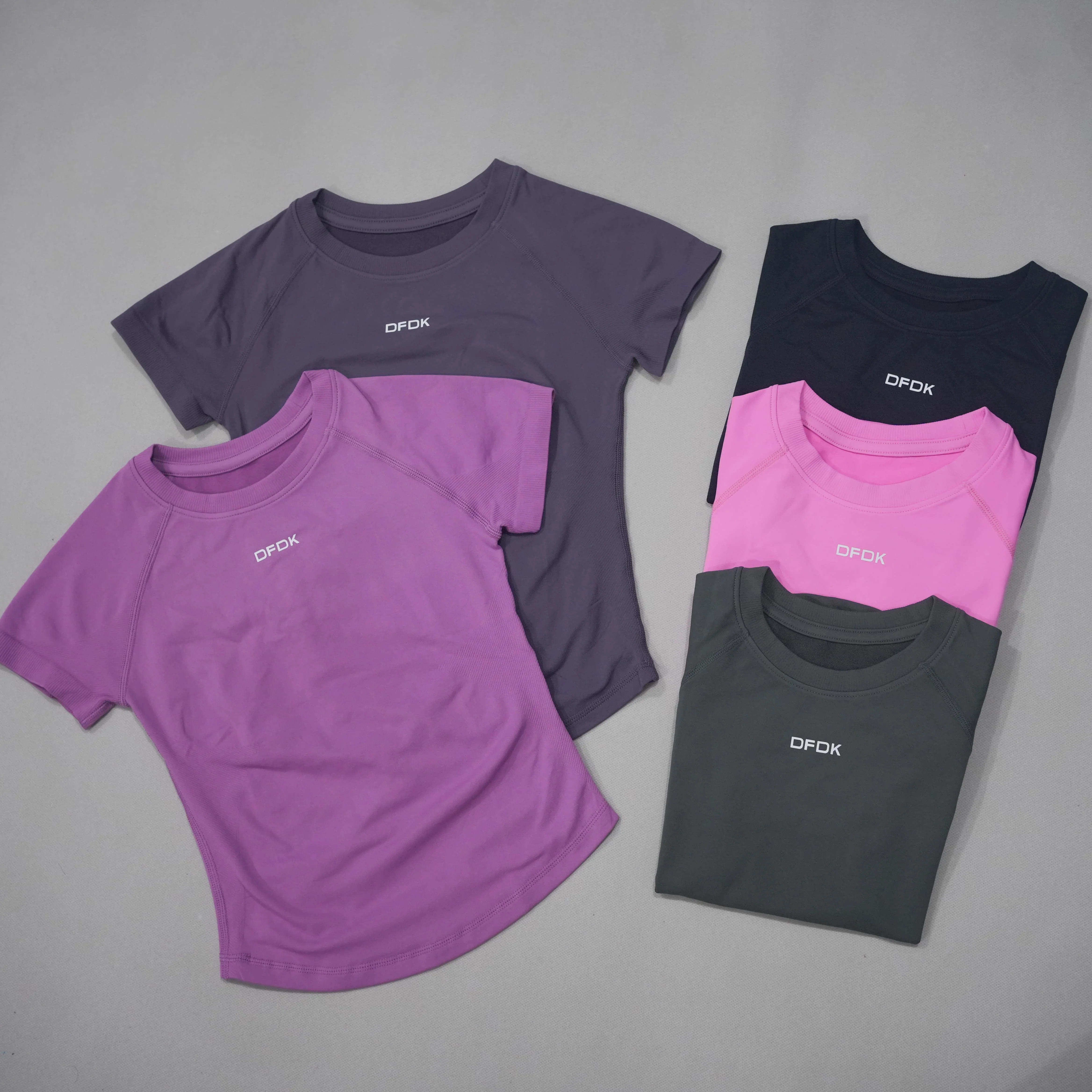 2026 New Women Round Neck Sports Tee Breathable Short Sleeve Elastic Slim Casual T Shirt For Gym Yoga Running Training Workout