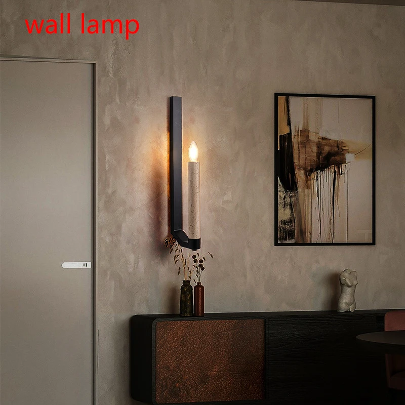 Yellow Cave Stone Retro Candle Wall Lamp Minimalist Designer Art Bedroom Study Corridor Living Room Wabi Sabi Style Lighting Fix