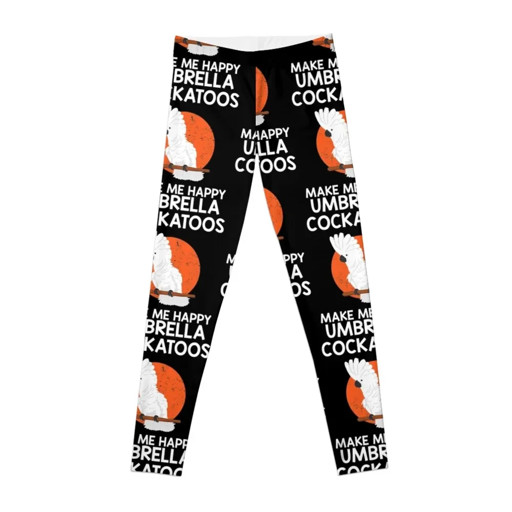 

Happy Parrot Lover Umbrella Cockatoo design Leggings legging gym Sweatpants Womens Leggings
