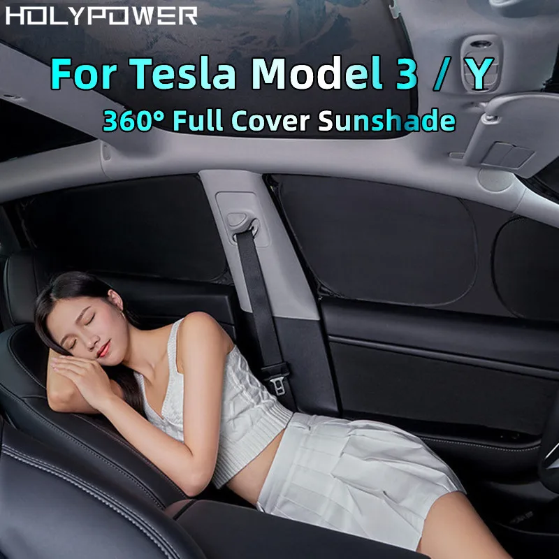 For Tesla Model 3 Y Sunshade Heat Insulation Sun-proof Privacy Window Glass Full Shading Custom Make Accessories UV Resistance