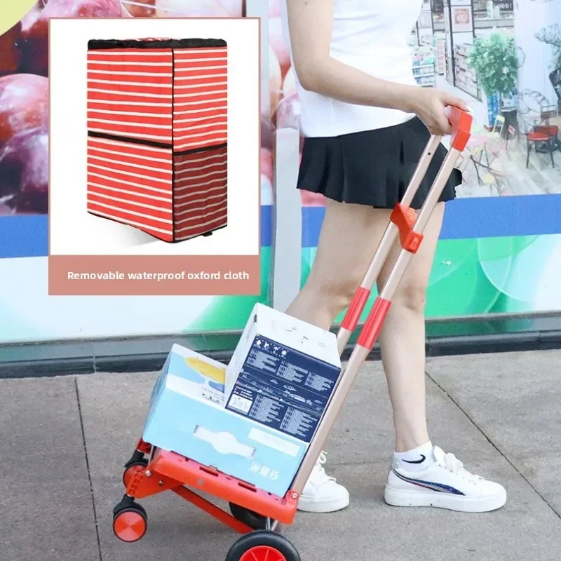 Modern Large wheel hand-pulled cart Small pull cart Folding cart Shopping cart