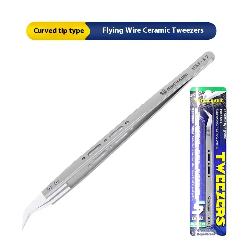 ميكانيكي SM-11/17 ملاقط سيراميك عالية الدقة غير مغناطيسية مقاومة للحرارة معزولة لأدوات إصلاح لوحة دوائر كهربائية دقيقة