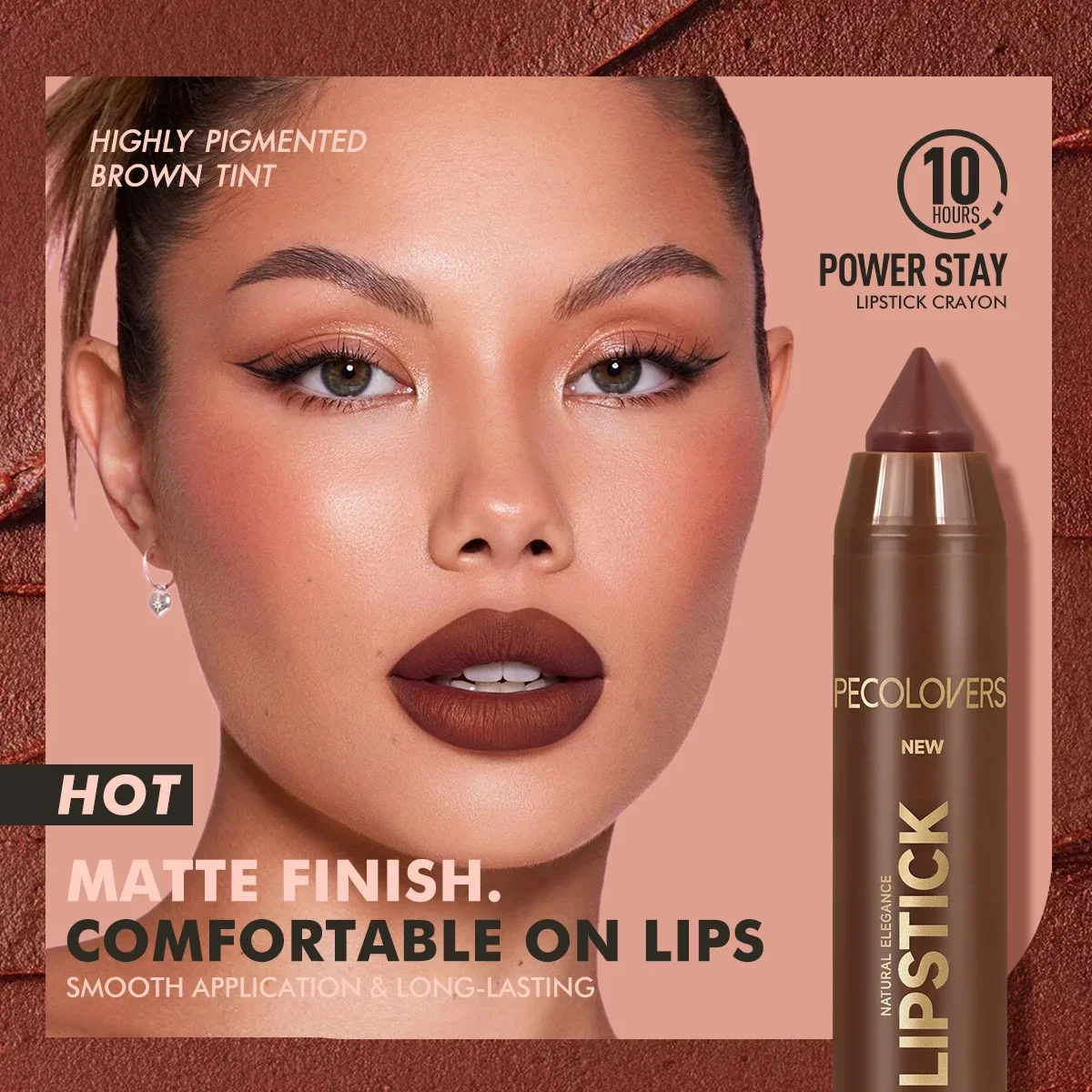 1pc lápis de batom fosco à prova dwaterproof água-batom matiz de contorno, caneta lipliner de copo antiaderente, acabamento fosco de longa duração