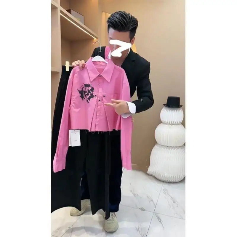 

Pink Casual irt for Women Spring Autumn Long Sve Pure Color Regular Sve Fit U9s4bZ3i