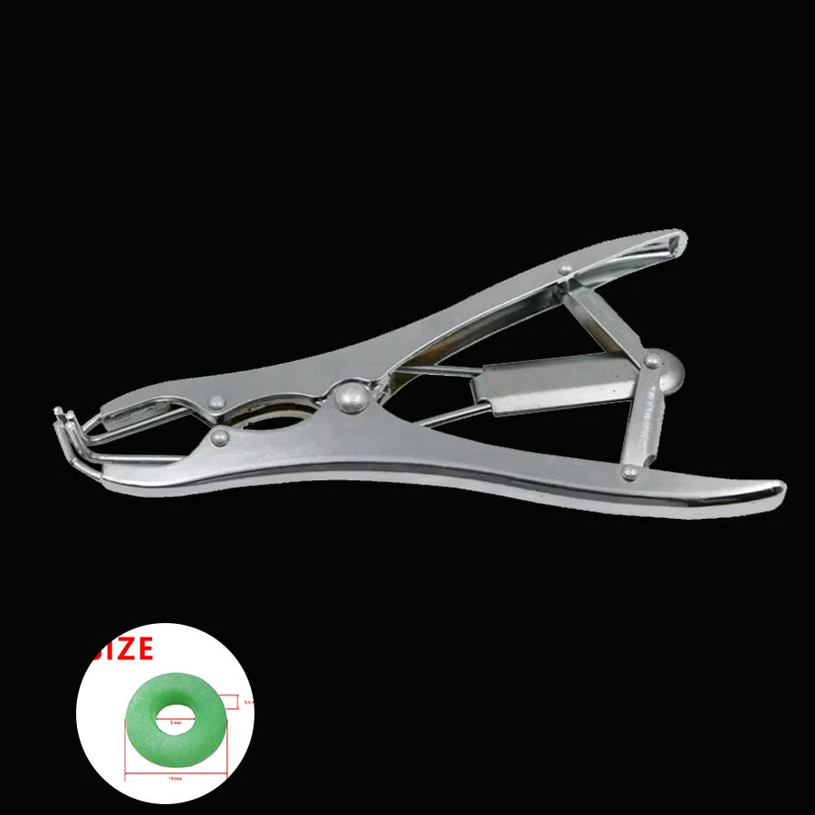 Pinzas de Castración de Acero Inoxidable para Ovejas con 100 Anillos de Castración para Corderos y Lechones, Herramienta para Granjas Ganaderas