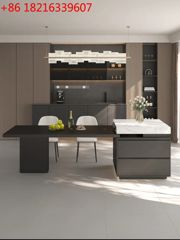 YAO YAO island platform plus dining table integrated household retractable light luxury minimalist advanced middle guide platfor