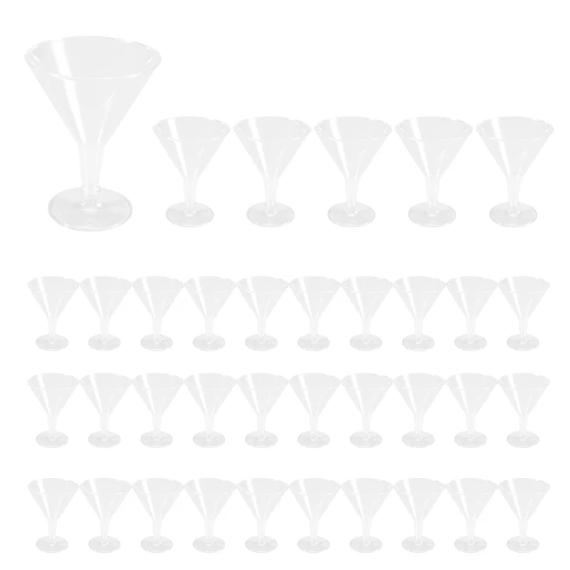 A59E-plastikowe kieliszki do martini, przezroczyste kieliszki do wina wielokrotnego użytku kubki imprezowe kubki deserowe do koktajli flety do szampana deser