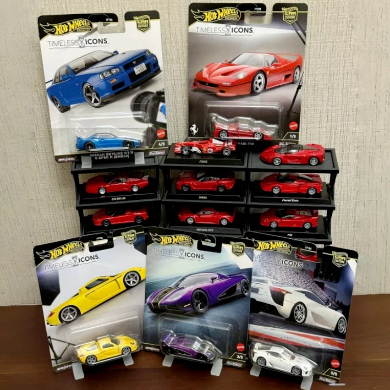 Original Hot Wheels 1/64 Car Culture Timeless Icons Ferrari F50 Porsche Carrera Gt Chassis Conversion Coche de Juguete Coleccionable