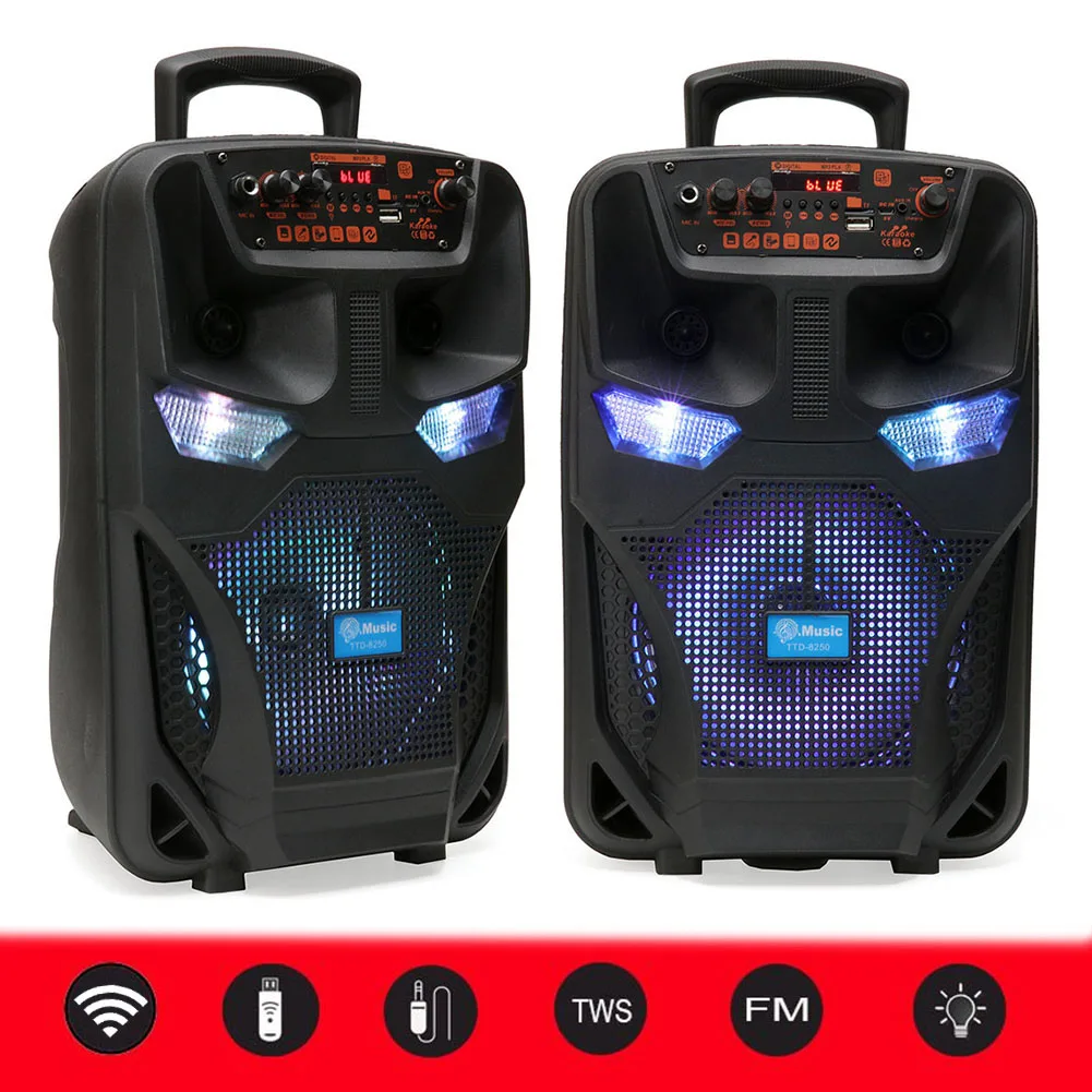 Bluetooth-Compatible Speaker Wireless Portable Speaker Support FM Radio Subwoofer Outdoor Speaker for Outdoor Home Party Travel