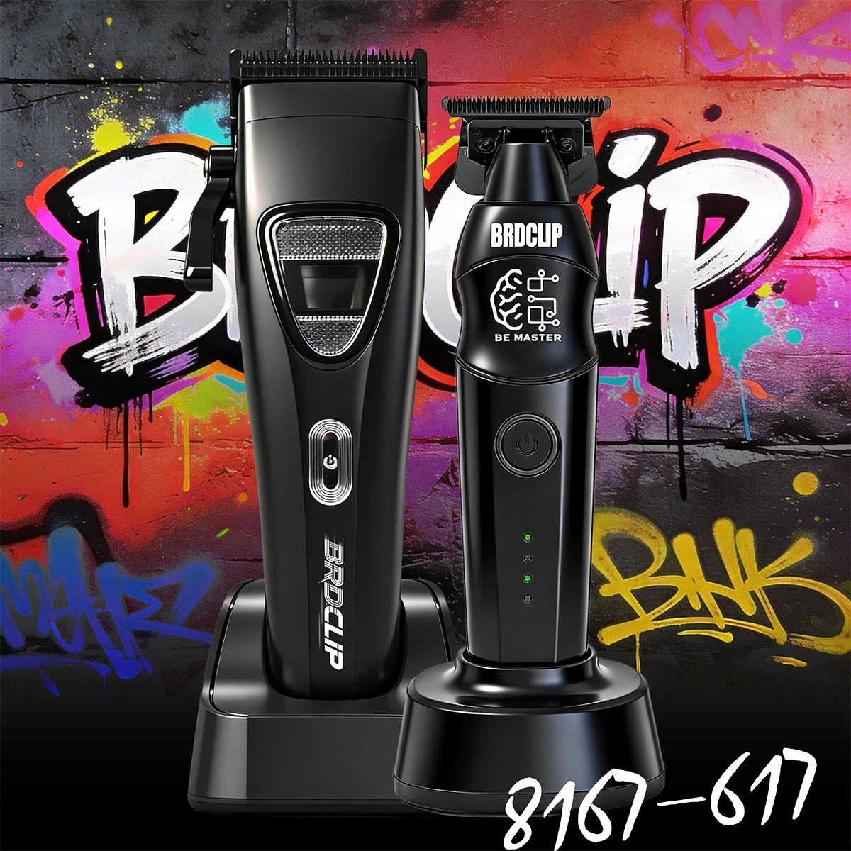 

Профессиональная электрическая машинка для стрижки волос BRDCLIP 7500 об/мин, триммер 8167, лезвие DLC 617, набор для мужского барбершопа с базой, салонная машинка