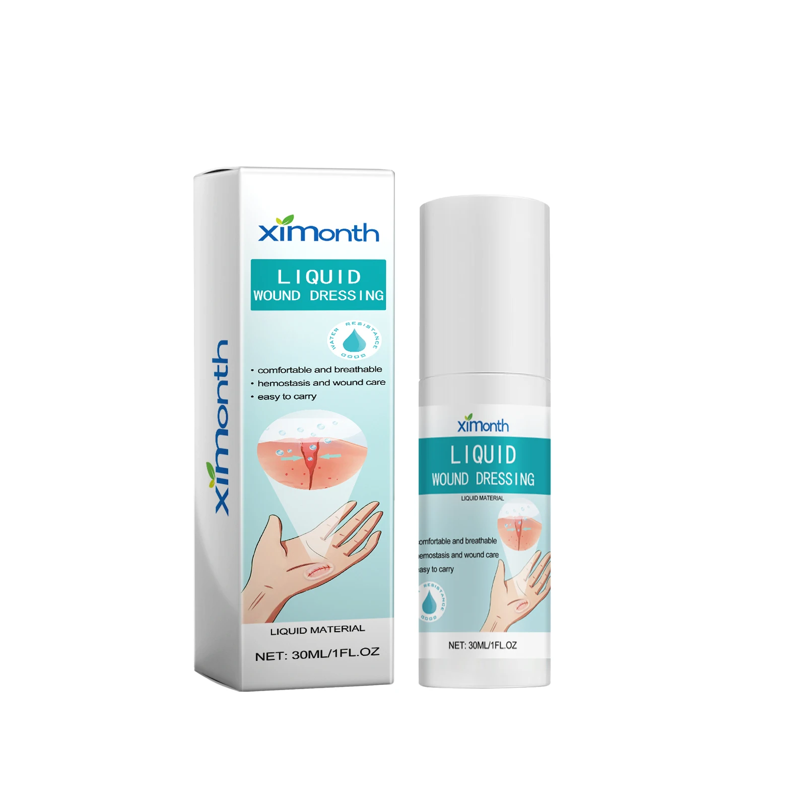 Waterproof Breathable Liquid Bandage Spray Liquid Suture Wound Isolation Scar Reduction Better Healing Wound Hemostatic Adhesive