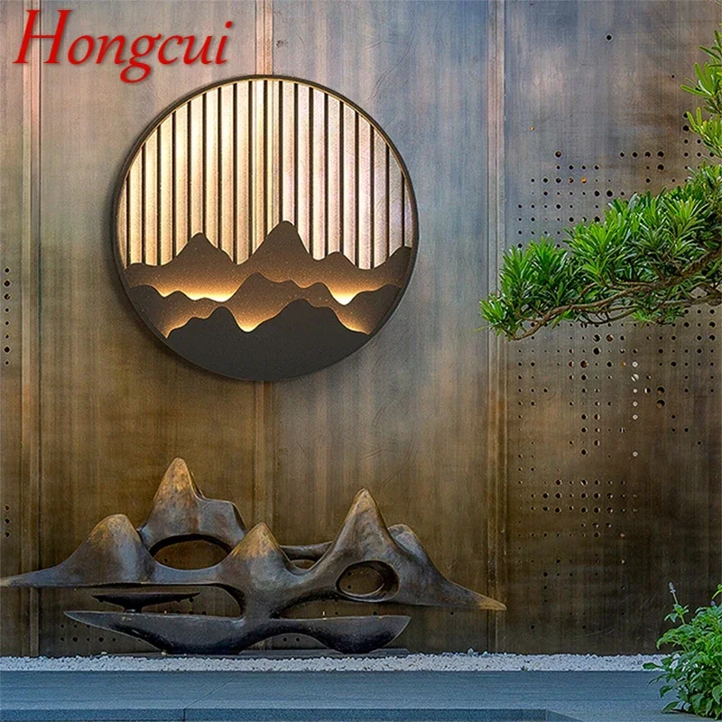 Hongcui Outdoor Mural Lamp LED Creative Circular Landscape Waterproof Mural Outdoor Villa Courtyard Garden Decoration Painting