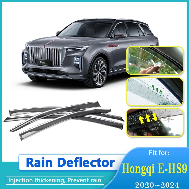 

Дождевики для Hongqi E-HS9 EHS9 E HS9 2020 2021 2022 2023 2024 оконные козырьки Защита от солнца дождя комплект автомобильных аксессуаров