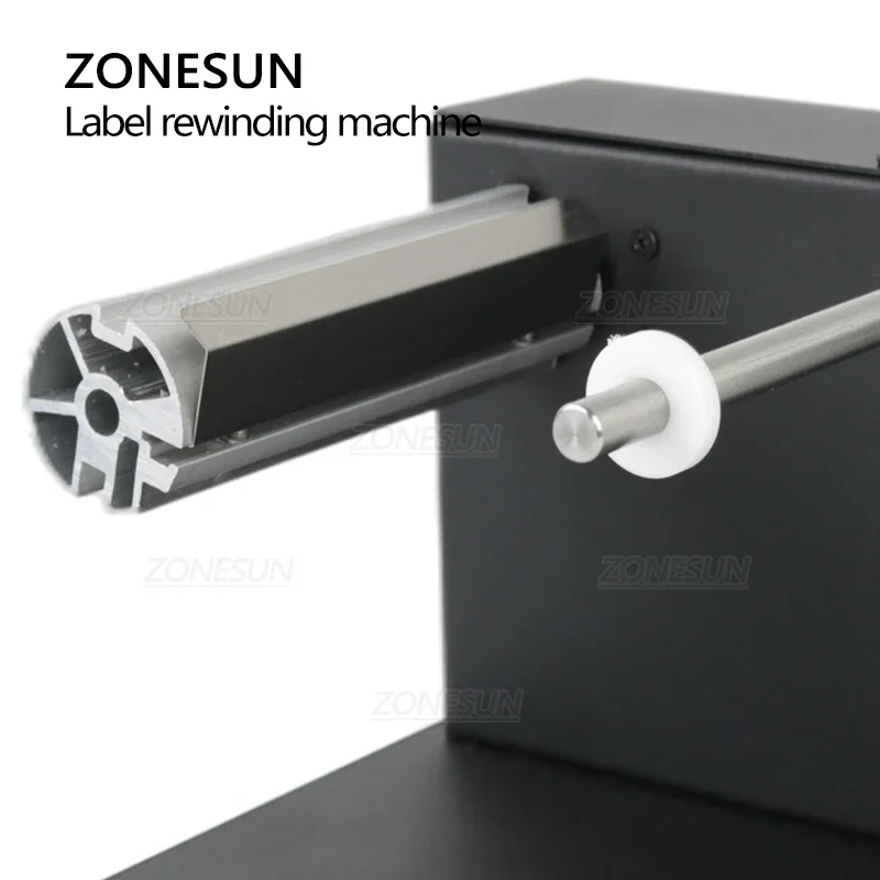 ZONESUN Kleine elektrische mini tweeweg automatische synchrone etiketopwikkelmachine