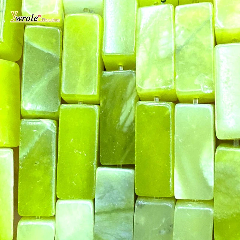 Natural Stone Irregular Cuboid Lemon Jade 8x20mm Loose Spacer Beads for Jewelry Making Diy Bracelet Charms Accessories 15''