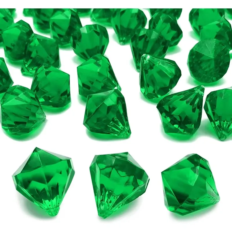 110Pcs Large Acrylic Fake Diamond Jewels with Holes Plastic Crystal Gems Vase Filler Kids Crafts Wedding Birthday Decor