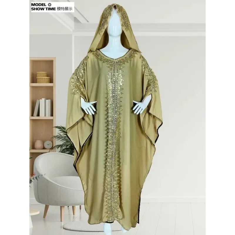 Eid Hooded Abaya Women Muslim Boubou Djellaba Long Maxi Dress Dubai African Kaftan Islam Morocco Caftan African Clothing 6