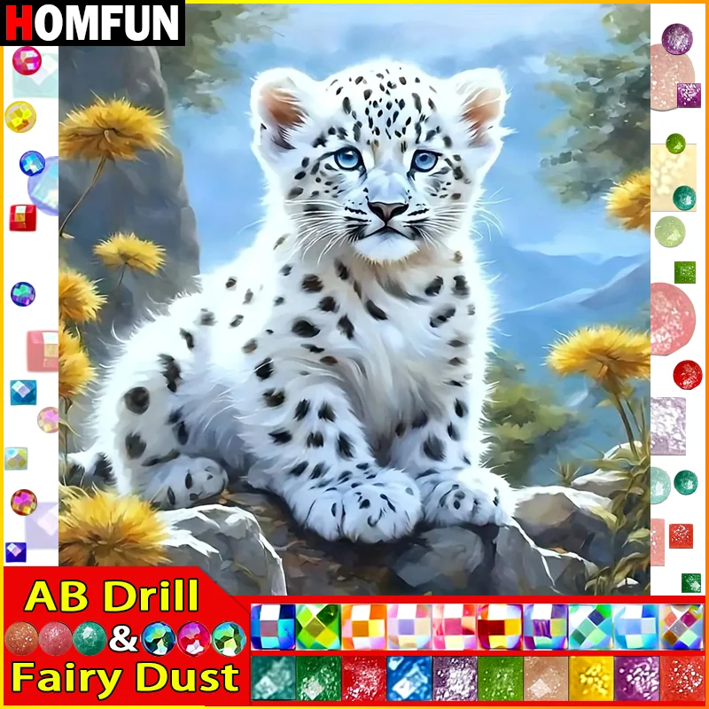 HOMFUN Fairy Dust AB Diamond Painting Cross Stitch Pattern 5D Diamond Embroidery 