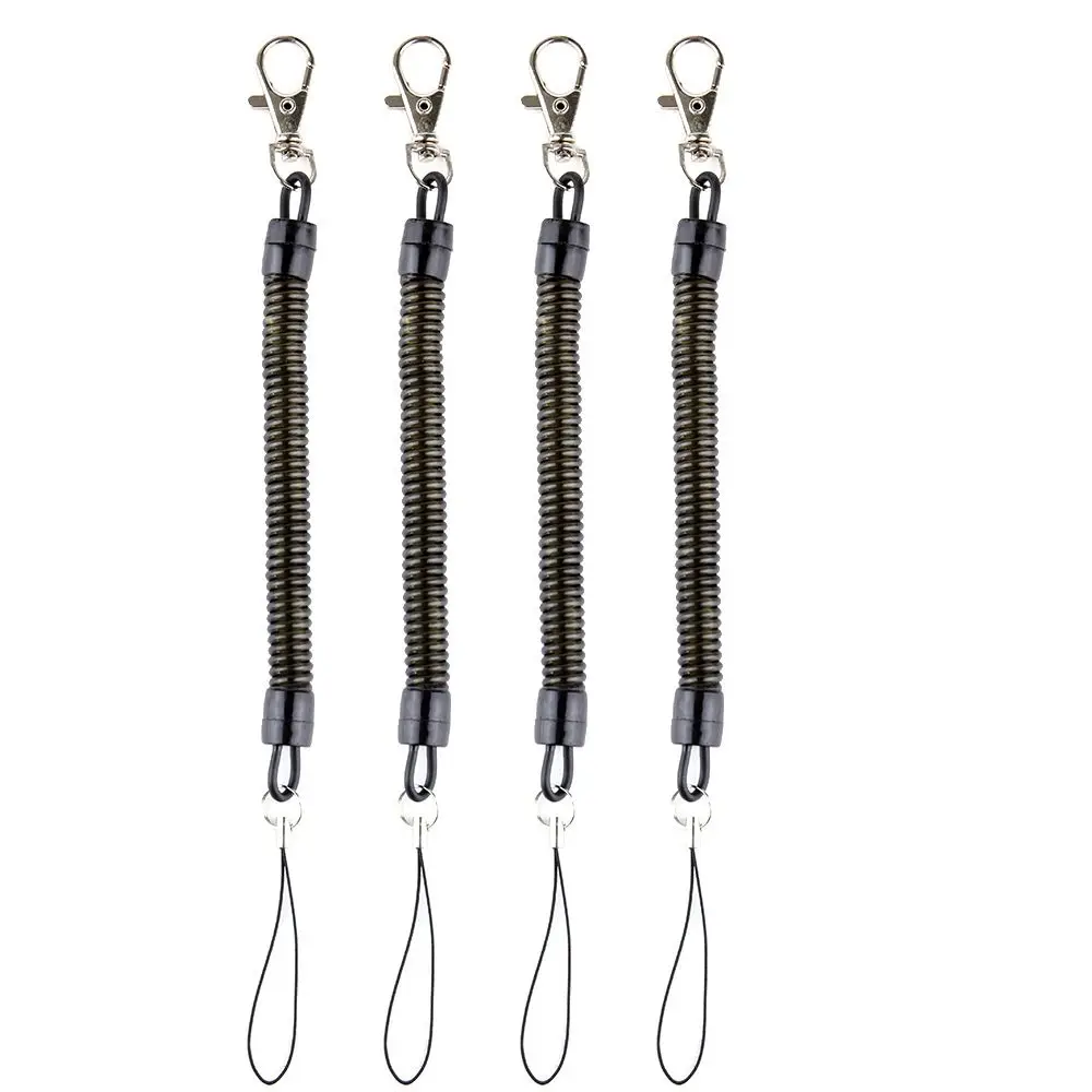 Camping Outdoor Anti-lost String Elastic Key Mobile Phone Anti-theft Lanyard Buckle Spring Rope Keychain