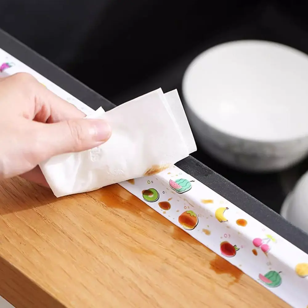 Cinta de calafateo impermeable, cinta de sellado autoadhesiva de PVC para fregadero, Protector de borde de inodoro con impresión a prueba de moho para encimera de baño