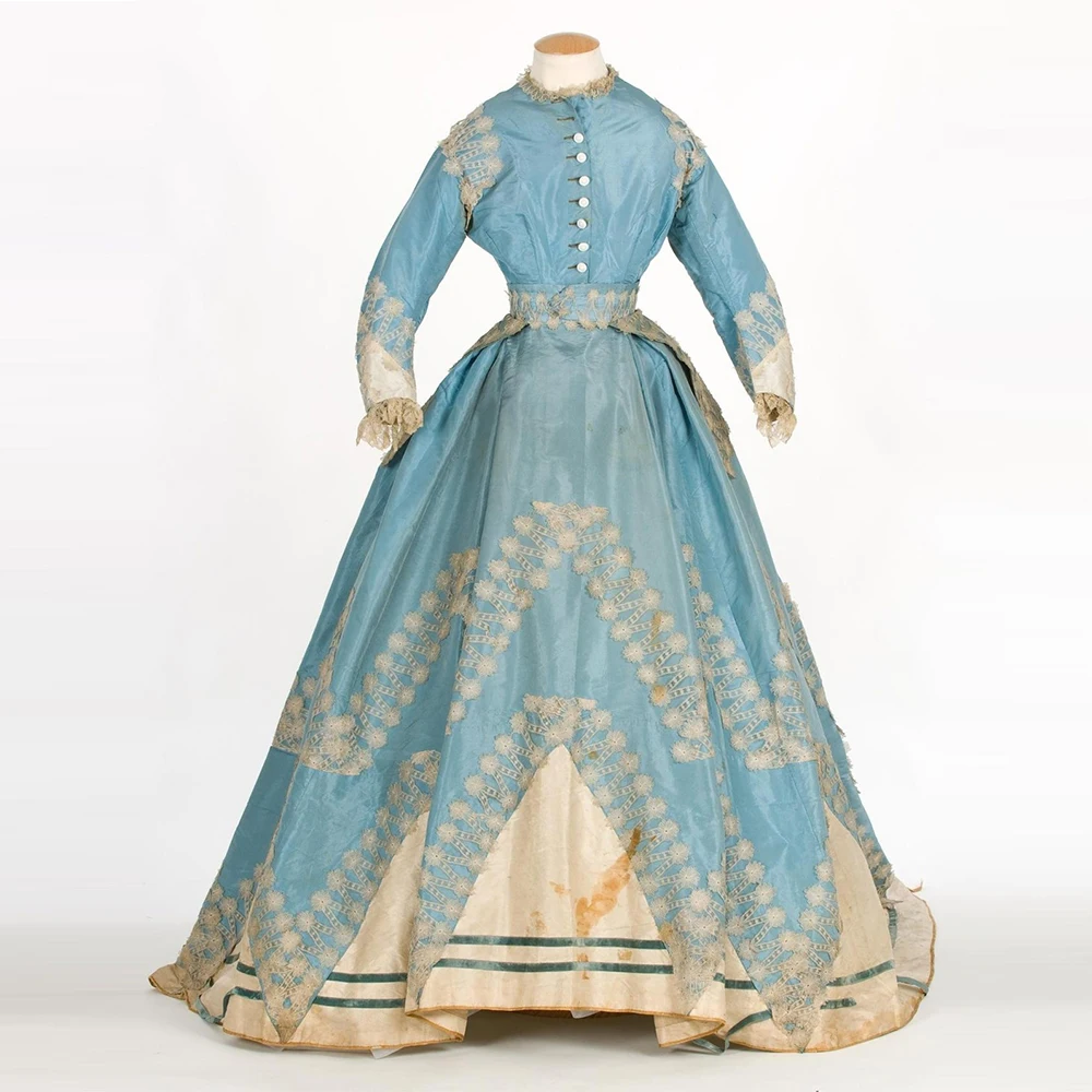 

1860s Rococo Bustle Day Dress Victorian Edwardian Duchess Walking Costume Southern Belle Manor Ball Gown Colonial Wedding Dress