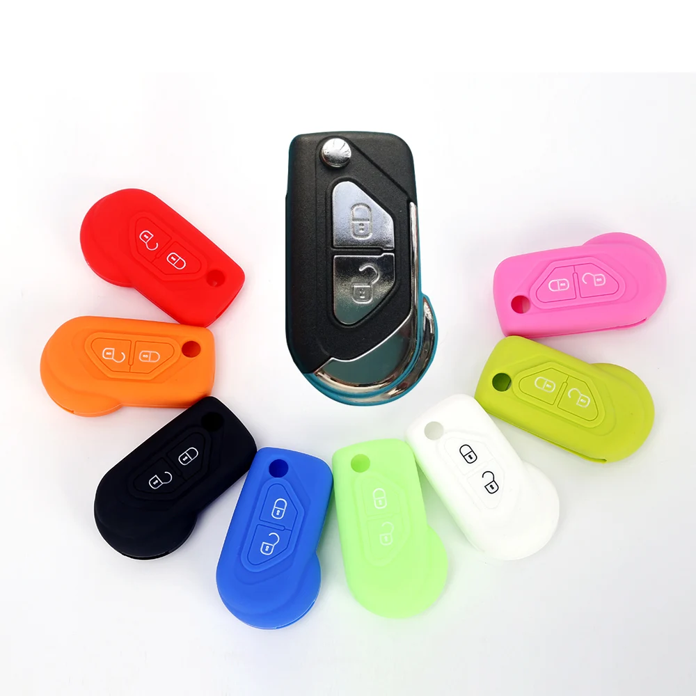 1 PC 2 Bottoni In Silicone Auto A Distanza di Vibrazione Chiave Fob Borsette Caso Della Copertura Per Citroen DS3 Pelle HU83 Lama Protezione Anziani