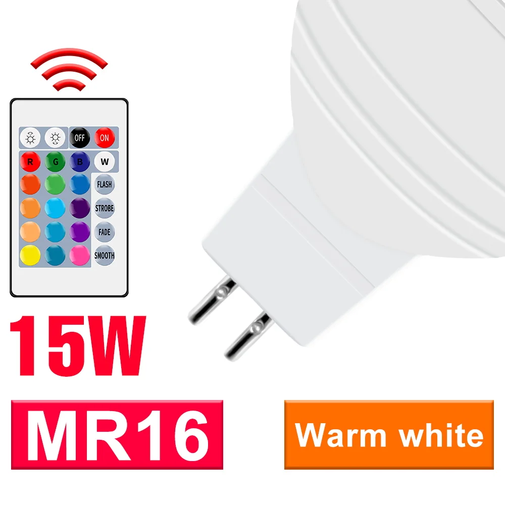 15W RGBW LED-lamp E27/E26 Kleurrijk nachtlampje GU10 Plafondlamp E14 IR-afstandsbediening Dimbaar MR16 Thuisfeest Versieren