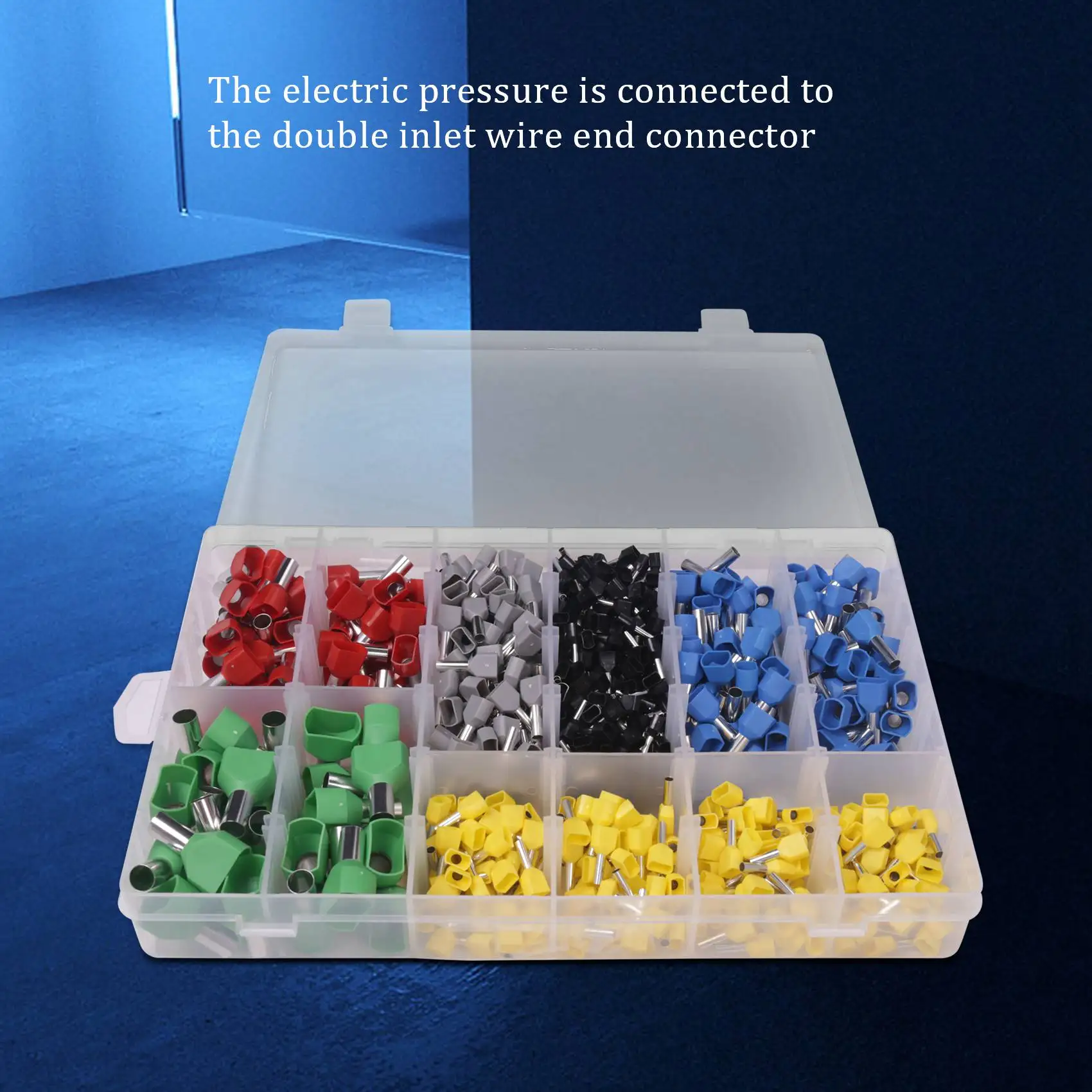 [A93Z!】 780Pcs Dual Bootlace Ferrule Teminator Kit Electrical Crimp Dual Entry Cord End Wire Terminal Connector