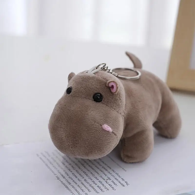 Portachiavi con animali di peluche Ciondolo in peluche Portachiavi con simpatico ippopotamo Portachiavi con ciondolo per zaino Portachiavi con animali di peluche per Natale