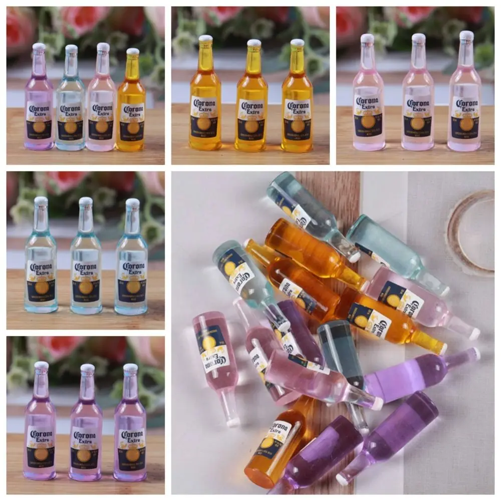 3 pezzi di simulazione bottiglia di vino modello mini vino in miniatura bottiglia di birra in miniatura modello in resina mini bottiglia di vino decorazione della casa delle bambole