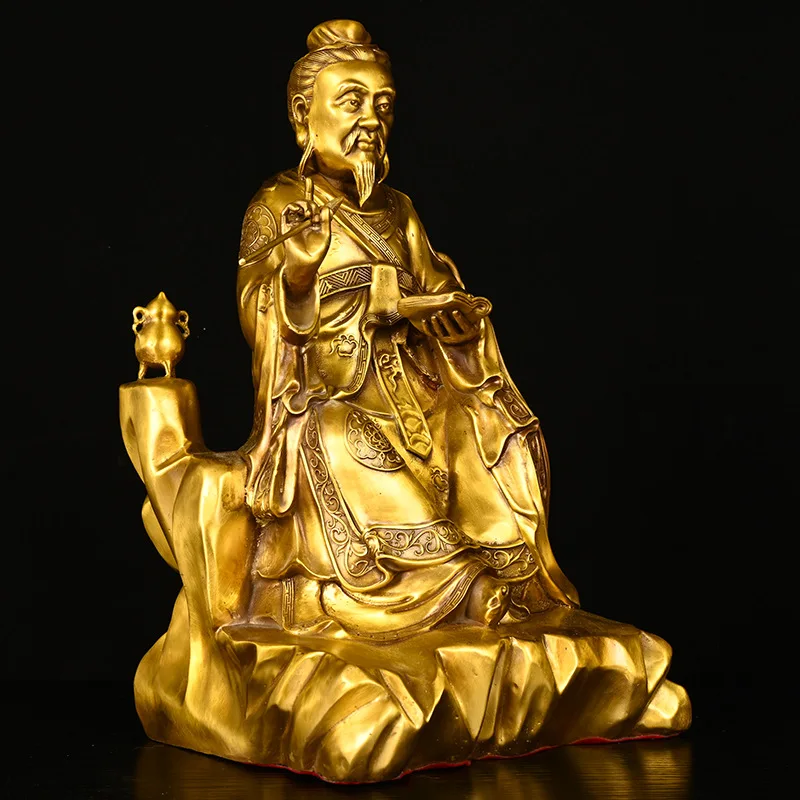 Brass statue ornament: Bronze Medicine King Sun Simiao, home office desk decoration, offering gift and craft item